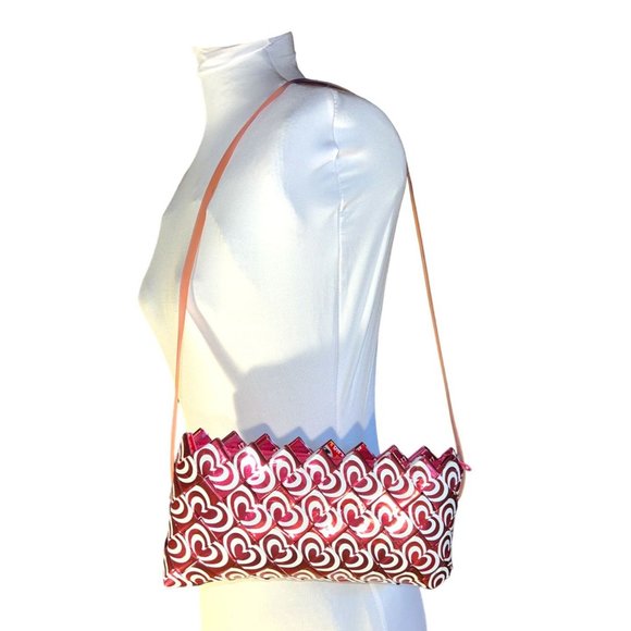 Vintage Ecoist Pink Heart Candy Wrapper Shoulder Purse Handbag Retro Style - Picture 1 of 6
